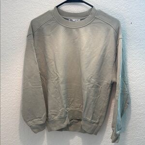 Zara Women's Beige Crew Neck Sweater